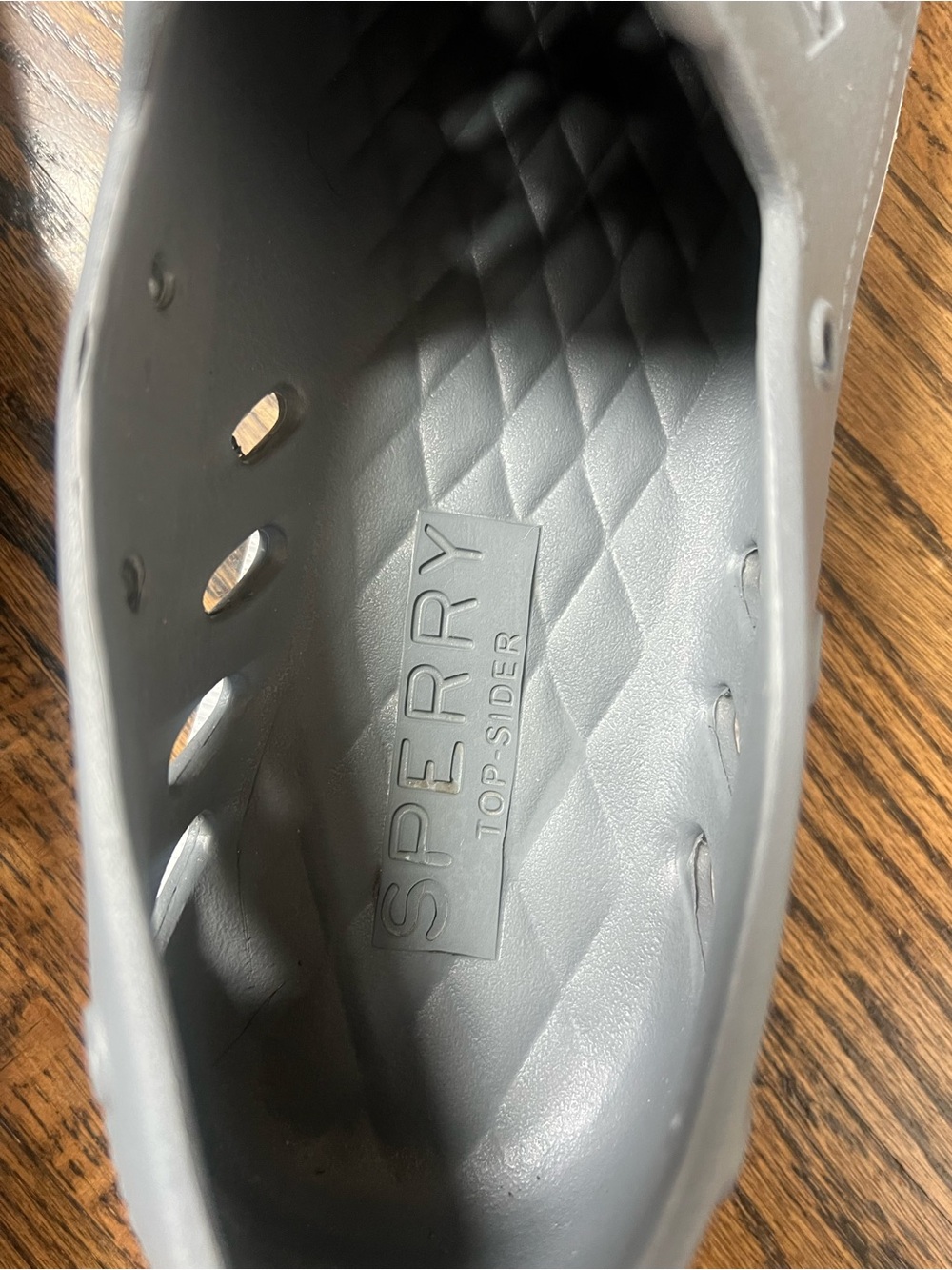 Sperry Men's Gray Slip-On Perforated Boat Shoes - Picture 8 of 11